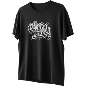 Yours Truly Clothing Graffiti Logo Graphic T-Shirt Black Mens Size Medium